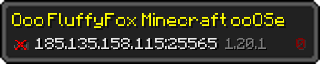 Userbar 320x64 in Minecraft-Stil für den Server 185.135.158.115:25565