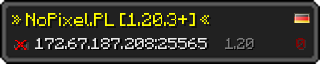 Userbar 320x64 in minecraft style for 172.67.187.208:25565