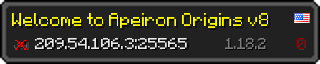 Userbar 320x64 in Minecraft-Stil für den Server 209.54.106.3:25565