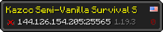 Userbar 320x64 in Minecraft-Stil für den Server 144.126.154.205:25565