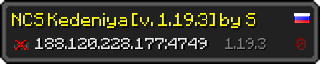 Userbar 320x64 in Minecraft-Stil für den Server 188.120.228.177:4749