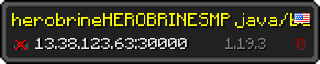 Userbar 320x64 in Minecraft-Stil für den Server 13.38.123.63:30000