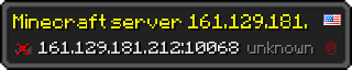 Userbar 320x64 in minecraft style for 161.129.181.212:10068