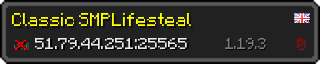 Userbar 320x64 in Minecraft-Stil für den Server 51.79.44.251:25565