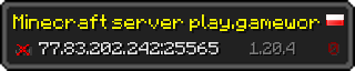 Userbar 320x64 in Minecraft-Stil für den Server 77.83.202.242:25565