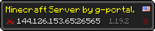 Userbar 320x64 in minecraft style for 144.126.153.65:26565