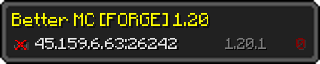 Userbar 320x64 in Minecraft-Stil für den Server 45.159.6.63:26242