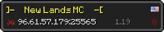 Userbar 320x64 in Minecraft-Stil für den Server 96.61.57.179:25565