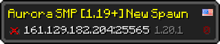 Userbar 320x64 in Minecraft-Stil für den Server 161.129.182.204:25565