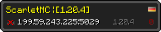 Userbar 320x64 in minecraft style for 199.59.243.225:5029