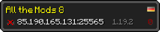 Userbar 320x64 in Minecraft-Stil für den Server 85.190.165.131:25565