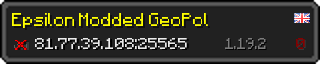 Userbar 320x64 in minecraft style for 81.77.39.108:25565