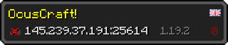 Userbar 320x64 in Minecraft-Stil für den Server 145.239.37.191:25614