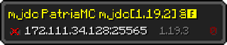 Userbar 320x64 in Minecraft-Stil für den Server 172.111.34.128:25565