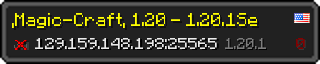 Userbar 320x64 in Minecraft-Stil für den Server 129.159.148.198:25565