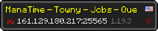 Userbar 320x64 in Minecraft-Stil für den Server 161.129.180.217:25565