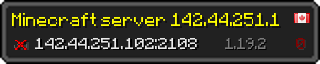 Userbar 320x64 in Minecraft-Stil für den Server 142.44.251.102:2108