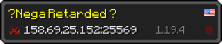 Userbar 320x64 in minecraft style for 158.69.25.152:25569