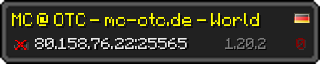 Userbar 320x64 in minecraft style for 80.158.76.22:25565