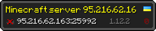 Userbar 320x64 in Minecraft-Stil für den Server 95.216.62.163:25992