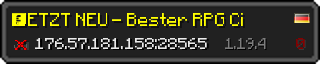 Userbar 320x64 in minecraft style for 176.57.181.158:28565