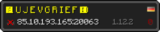 Userbar 320x64 in Minecraft-Stil für den Server 85.10.193.165:20063