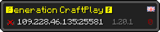 Userbar 320x64 in Minecraft-Stil für den Server 109.228.46.135:25581