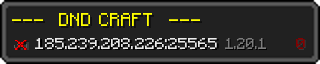 Userbar 320x64 in Minecraft-Stil für den Server 185.239.208.226:25565