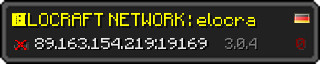 Userbar 320x64 in Minecraft-Stil für den Server 89.163.154.219:19169