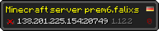 Userbar 320x64 in minecraft style for 138.201.225.154:20749