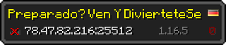 Userbar 320x64 in Minecraft-Stil für den Server 78.47.82.216:25512