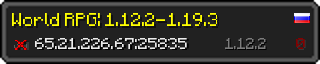 Userbar 320x64 in Minecraft-Stil für den Server 65.21.226.67:25835