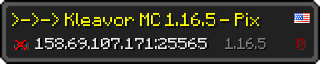 Userbar 320x64 in minecraft style for 158.69.107.171:25565