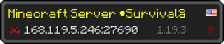 Userbar 320x64 in Minecraft-Stil für den Server 168.119.5.246:27690