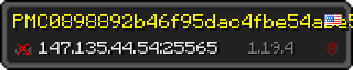 Userbar 320x64 in minecraft style for 147.135.44.54:25565