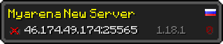 Userbar 320x64 in minecraft style for 46.174.49.174:25565