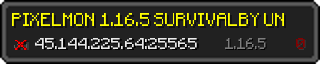 Юзербар 320x64 в стиле майнкрафт для сервера 45.144.225.64:25565