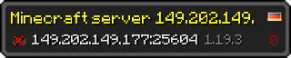 Userbar 320x64 in Minecraft-Stil für den Server 149.202.149.177:25604