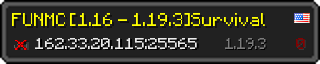 Userbar 320x64 in minecraft style for 162.33.20.115:25565