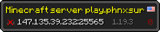 Userbar 320x64 in minecraft style for 147.135.39.232:25565