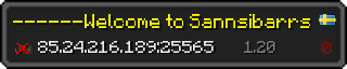 Userbar 320x64 in minecraft style for 85.24.216.189:25565