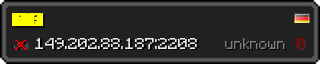 Userbar 320x64 in Minecraft-Stil für den Server 149.202.88.187:2208