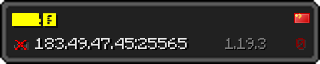 Userbar 320x64 in Minecraft-Stil für den Server 183.49.47.45:25565