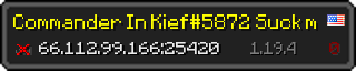 Userbar 320x64 in Minecraft-Stil für den Server 66.112.99.166:25420