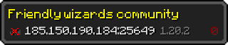Userbar 320x64 in minecraft style for 185.150.190.184:25649