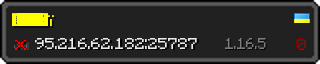 Userbar 320x64 in minecraft style for 95.216.62.182:25787