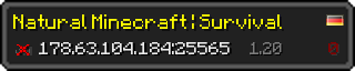 Userbar 320x64 in Minecraft-Stil für den Server 178.63.104.184:25565