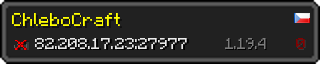 Userbar 320x64 in Minecraft-Stil für den Server 82.208.17.23:27977