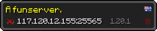 Userbar 320x64 in minecraft style for 117.120.12.155:25565