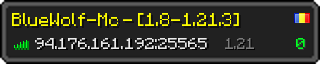 Userbar 320x64 in Minecraft-Stil für den Server 94.176.161.192:25565